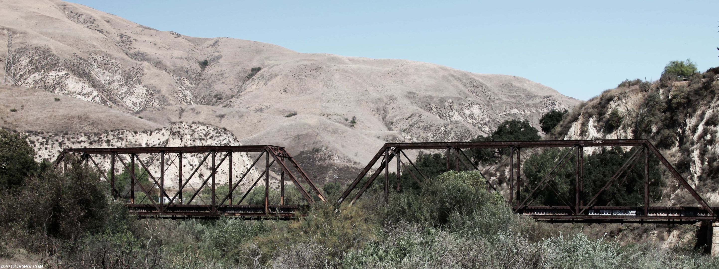Piru train bridge wide angle panoramic 11/17/2011